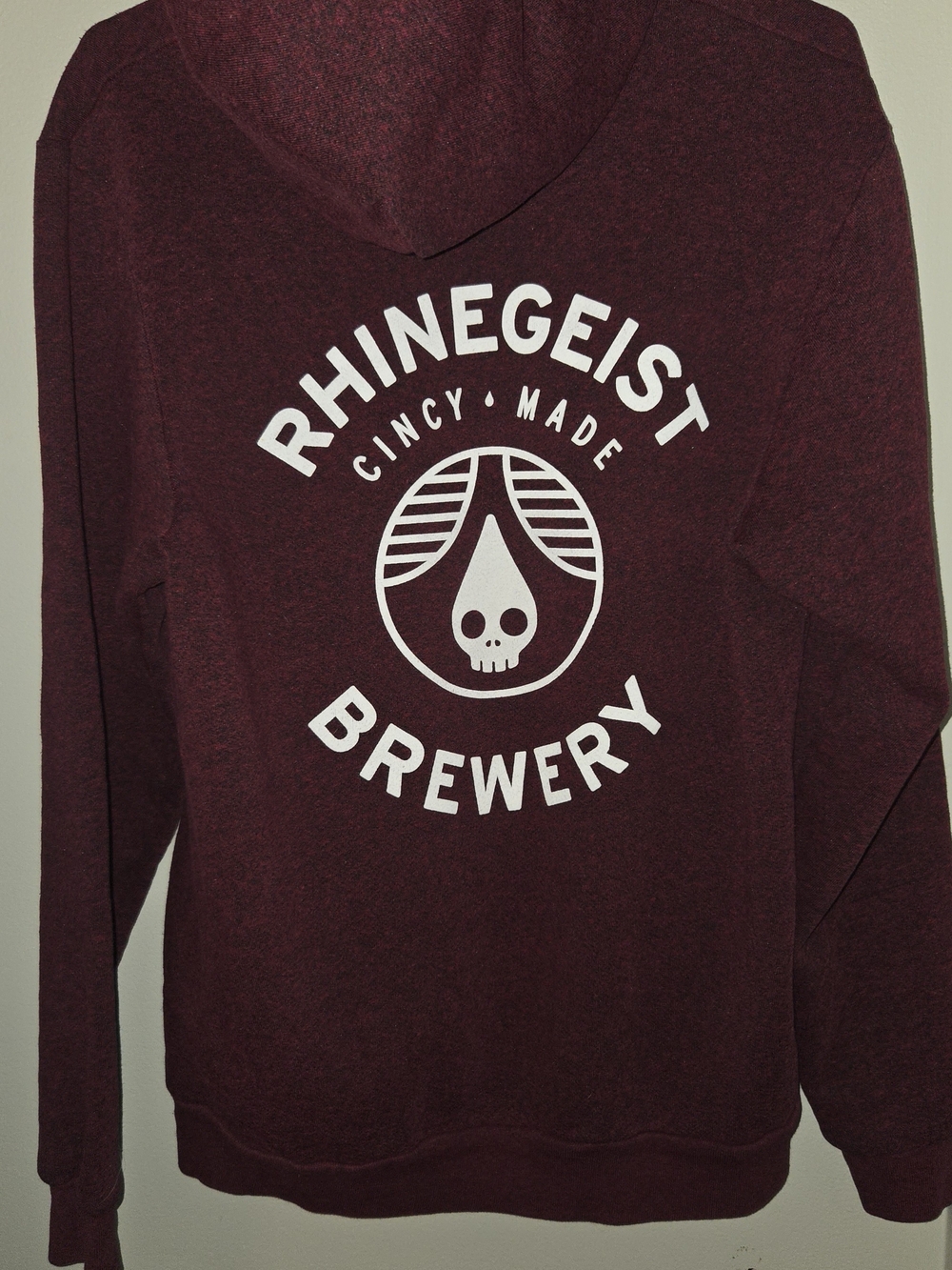 Rhinegeist Brewery Full Zip Hoodie Sweatshirt Cincinnati Craft Beer Cincy Size M